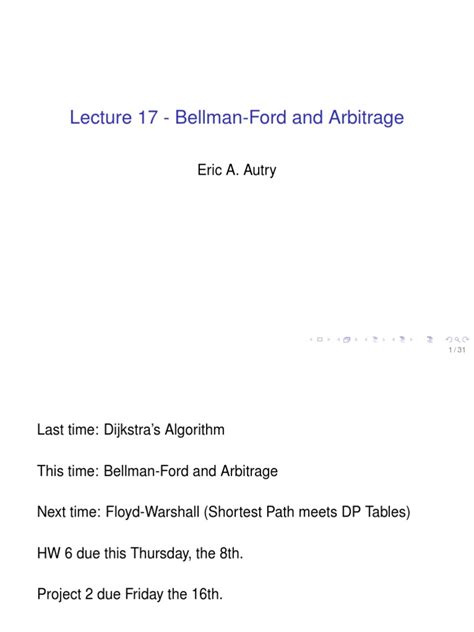 arbitrage bellman ford|Lecture 17 .